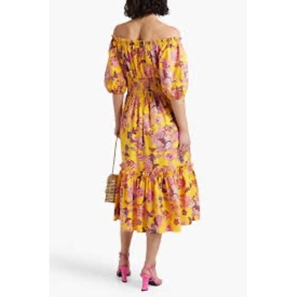 NWT Cara Cara Mimi‎ Dress Womens XS Nippon Buttercup Mid Florali Puff Sleeve